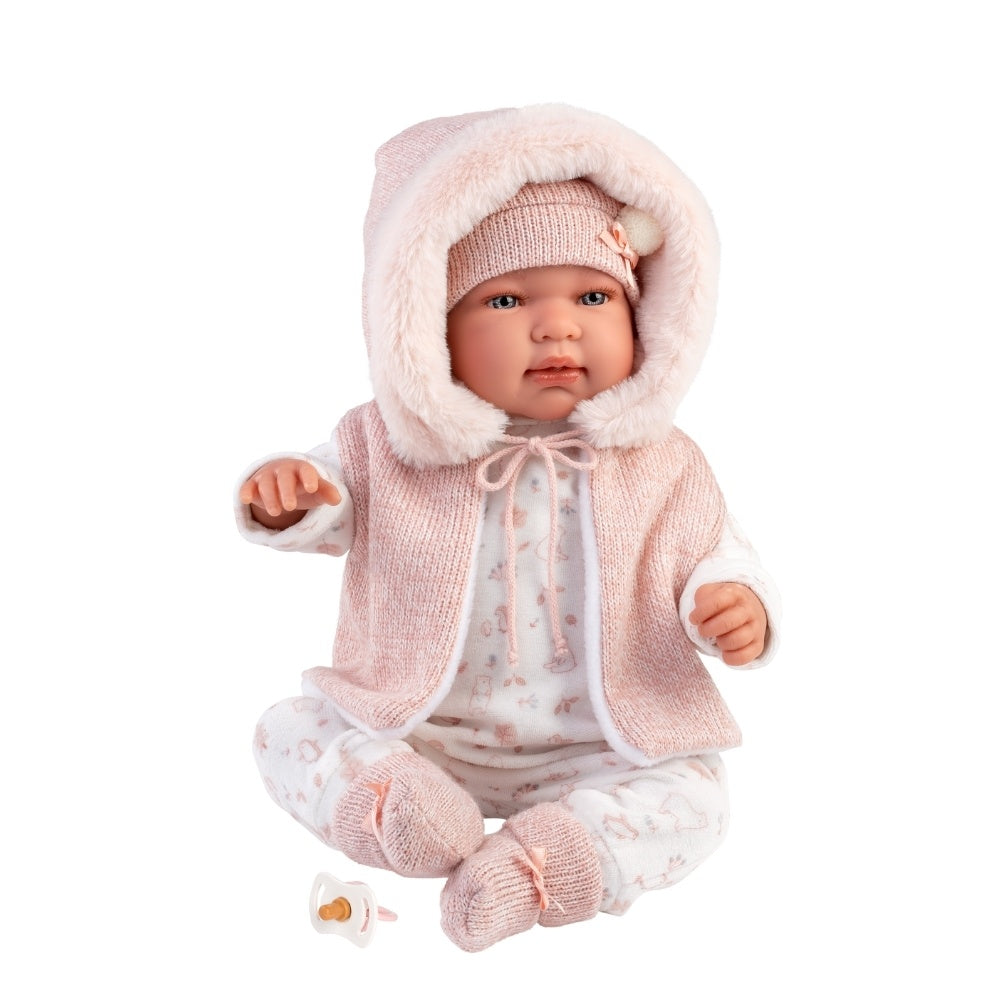 Llorens - Newborn Baby Girl Doll with Crying Mechanism & Clothing: Tina - 44cm