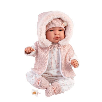 Llorens - Newborn Baby Girl Doll with Crying Mechanism & Clothing: Tina - 44cm