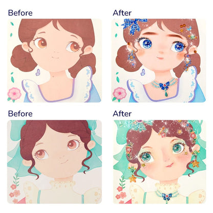 Mideer - 3-in-1 Makeup and Dress Up Arts & Crafts Book Set: Princess Fantasy Makeup