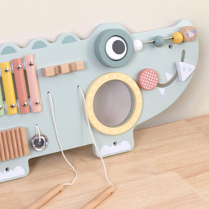 TookyToy - Wooden Crocodile Activity Wall Mounted Learning Toy