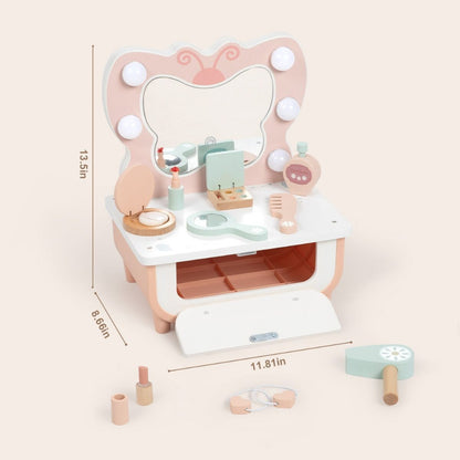 TookyToy - Pretend Play Butterfly Dressing Table Set - 14 Pieces