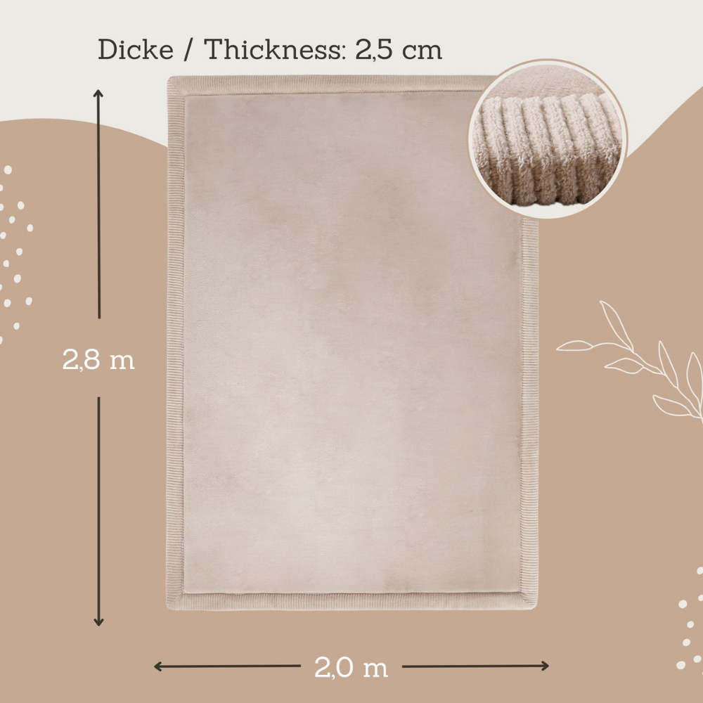 Hakuna Matte - CloudSoft Play Mat Carpet - Beige 280 x 200 x 2.5 cm