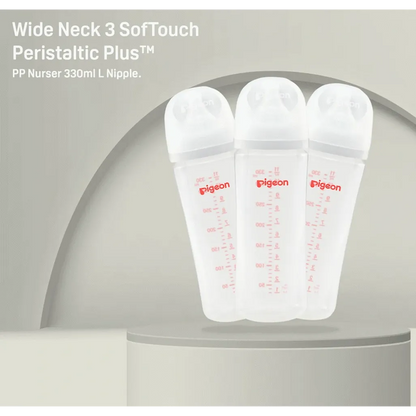 Pigeon Softouch 3 Bottles PP 330ml (L) Triple Pack - Motherhood