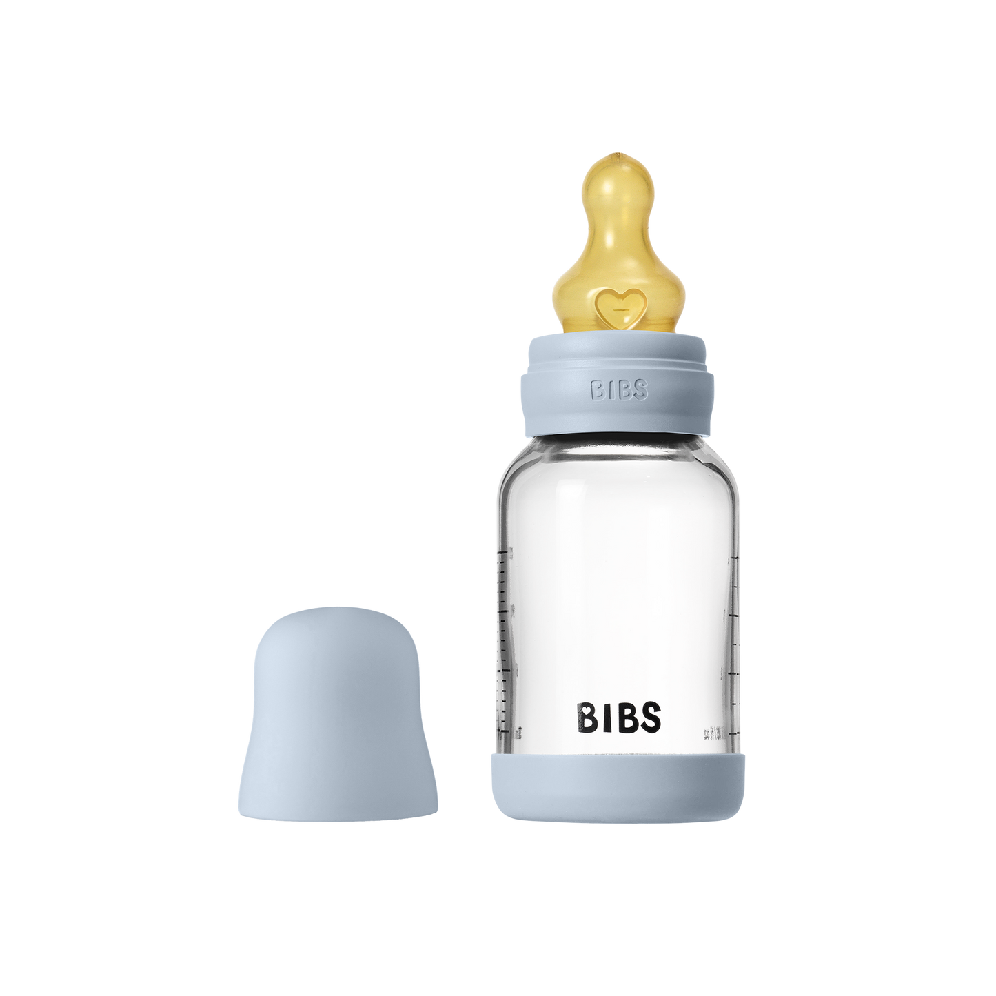 BIBS Glass Baby Bottle Round Latex 120 ml