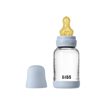 BIBS Glass Baby Bottle Round Latex 120 ml - Motherhood