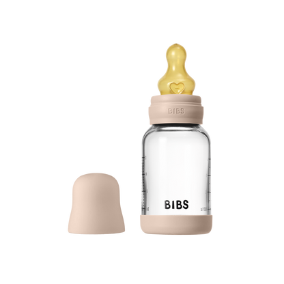 BIBS Glass Baby Bottle Round Latex 120 ml - Motherhood