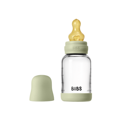 BIBS Glass Baby Bottle Round Latex 120 ml - Motherhood