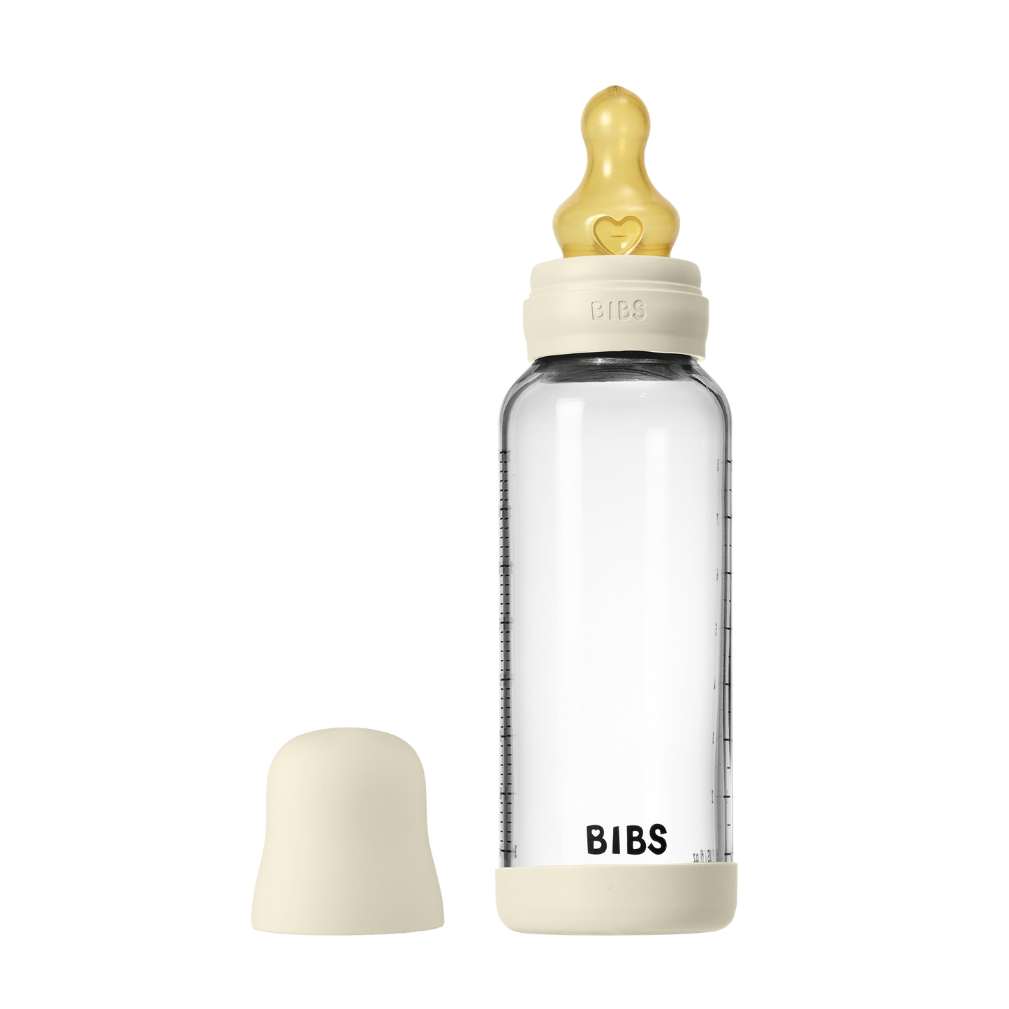 BIBS Glass Baby Bottle Round Latex 240 ml