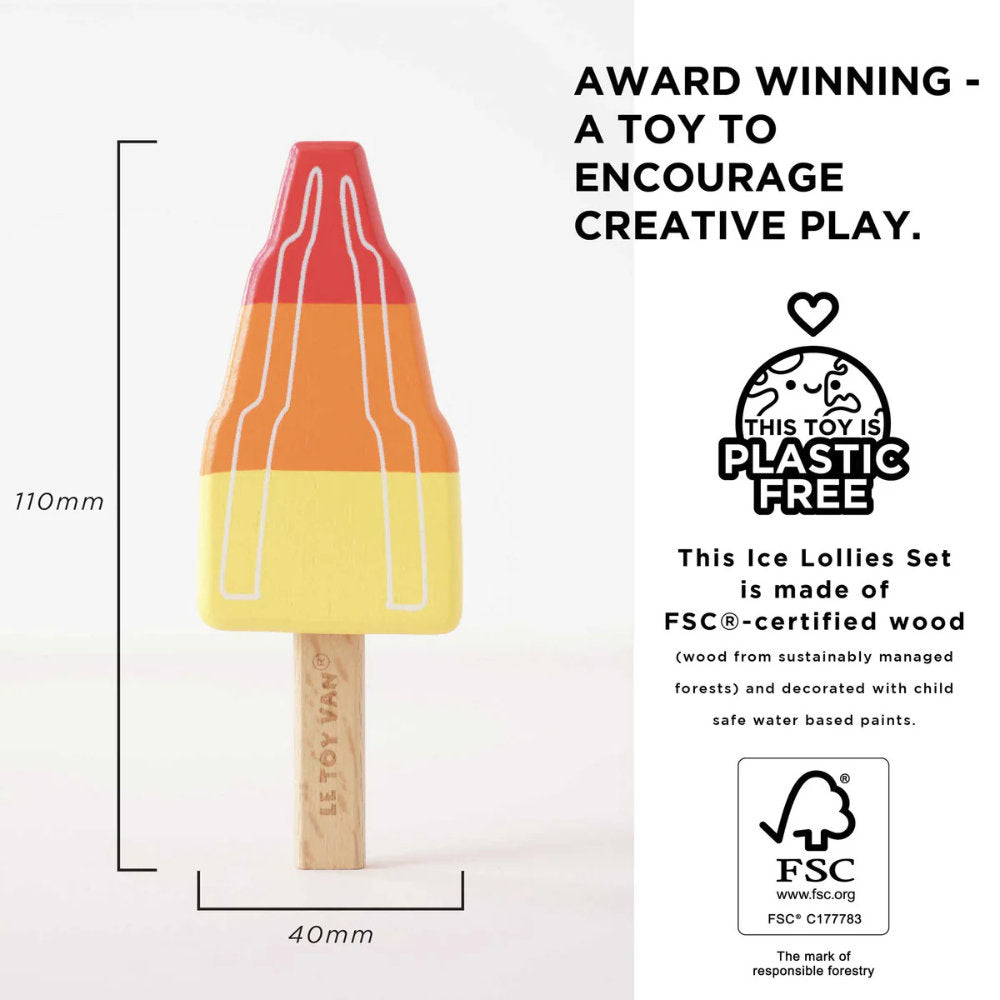 Le Toy Van - Wooden Ice Lollies Popsicles - 7pcs