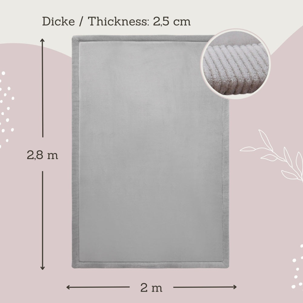 Hakuna Matte - CloudSoft Play Mat Carpet - Grey 280 x 200 x 2.5 cm