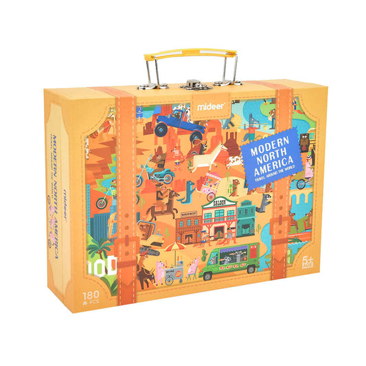 Mideer - Travel Around the World Puzzle - Modern North America - 180pcs - Motherhood