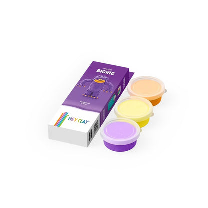 Hey Clay - Modelling Air-Dry Clay with Fun Interactive App - Bigwig, series Monsters, 3 cans-**