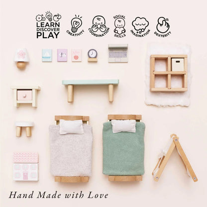 Le Toy Van - Pretend & Play - Dolls House Furniture: Child's Bedroom - 24pcs