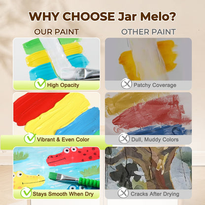 Jar Meló - Washable Squeezy Paint Set for Kids - 8 Colours with Brushes & Palette