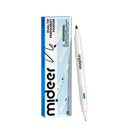 Mideer - Dual-Tip Permanent Markers Fine & Broad Waterproof 3 Pack
