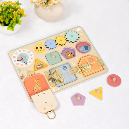 TookyToy - Wooden Busy Board - Pastel