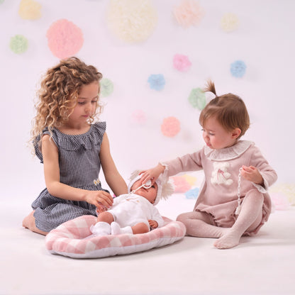 Llorens - Baby Girl Doll with Crying Mechanism, Clothing & Bed Cushion: Mimi - 42cm