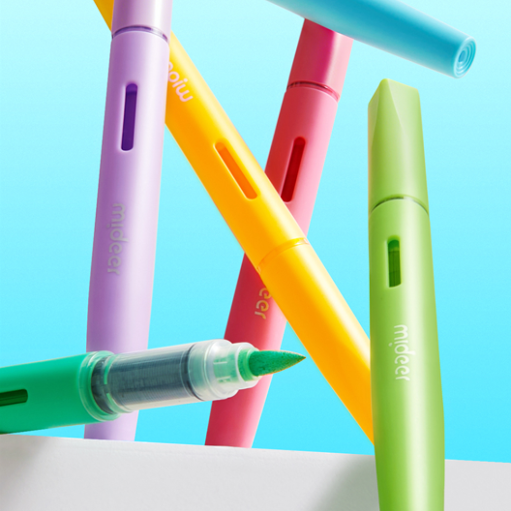 Mideer - Acrylic Markers with Carry Bag - Brush Tip - 24 Colours