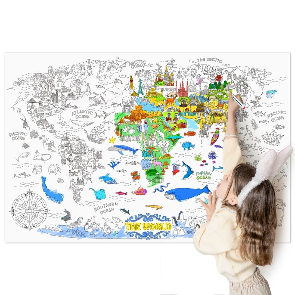 Jar Meló - Super Painter Giant Colouring Poster Pads The World