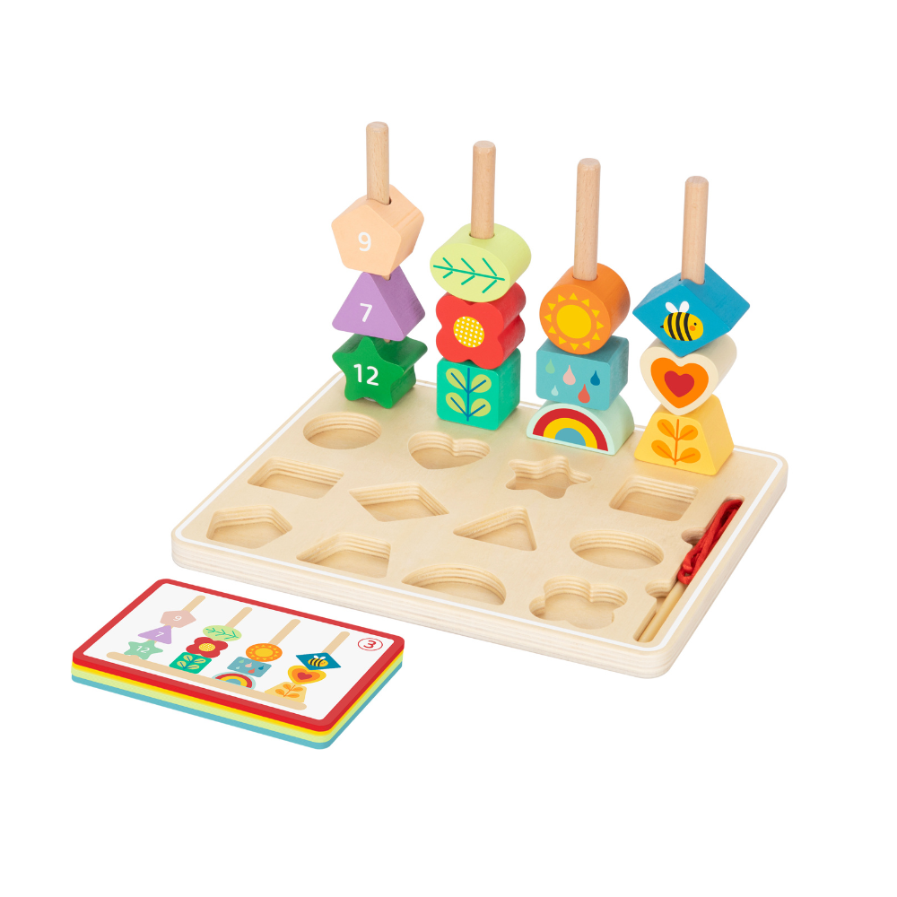 hi Pando - Wooden Sequencing Bead Game - 30pcs