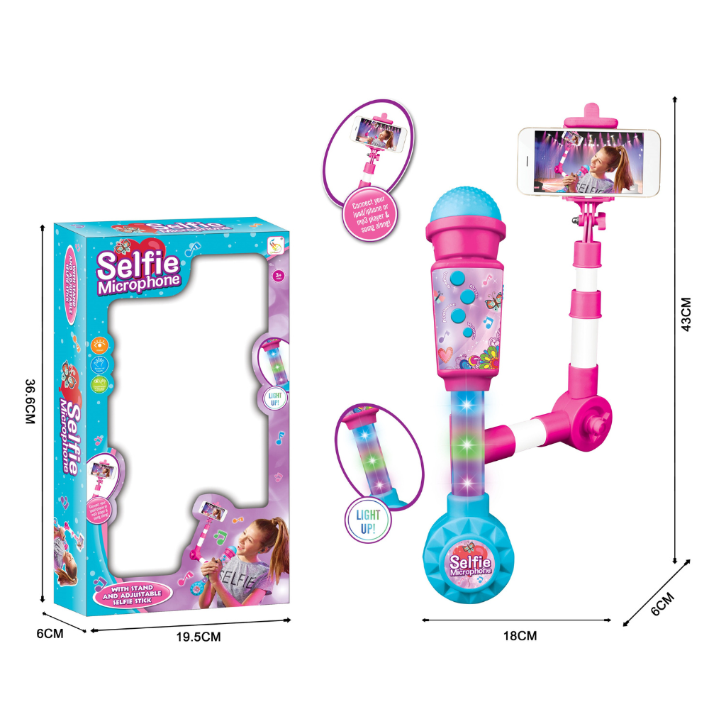 Cogo - Electric Dual Microphone & Selfie Stick Set