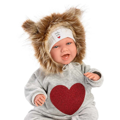 Llorens - Baby Girl Doll With Clothing And Accessories: Mimi Sonrisas Baby With Lion Pijama- 42cm (Laughing Mechanism)