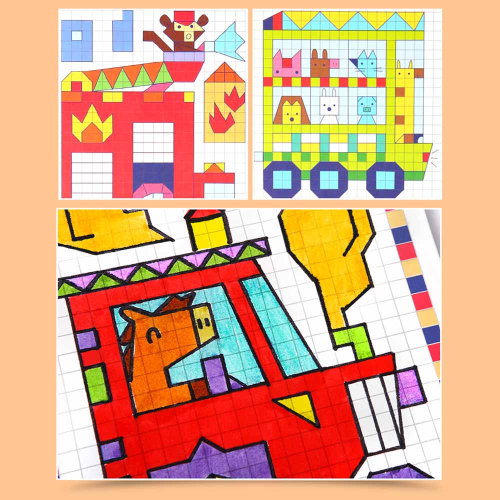 Jar Meló - Pixel Pictures Colouring Book - Magical Traffic - 16 pcs
