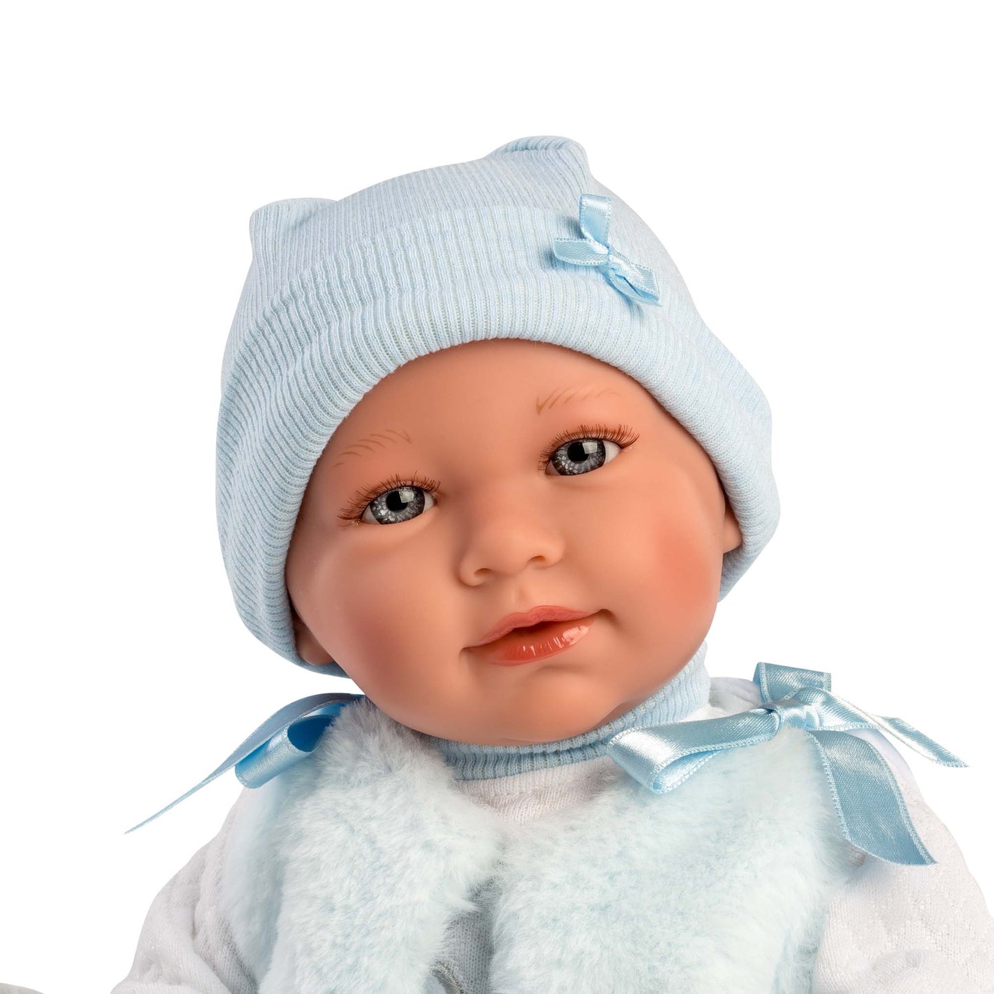 Llorens - Baby Boy Doll with Crying Mechanism & Baby Carrier: Mimo - 42cm - Motherhood