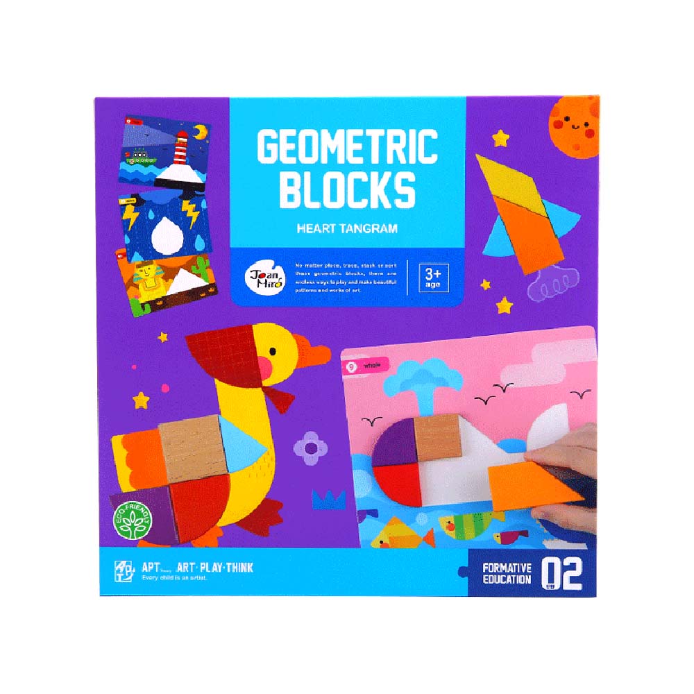 Jar Meló - Wooden Tangram Puzzle - Geometric Blocks with Activity Cards for Kids