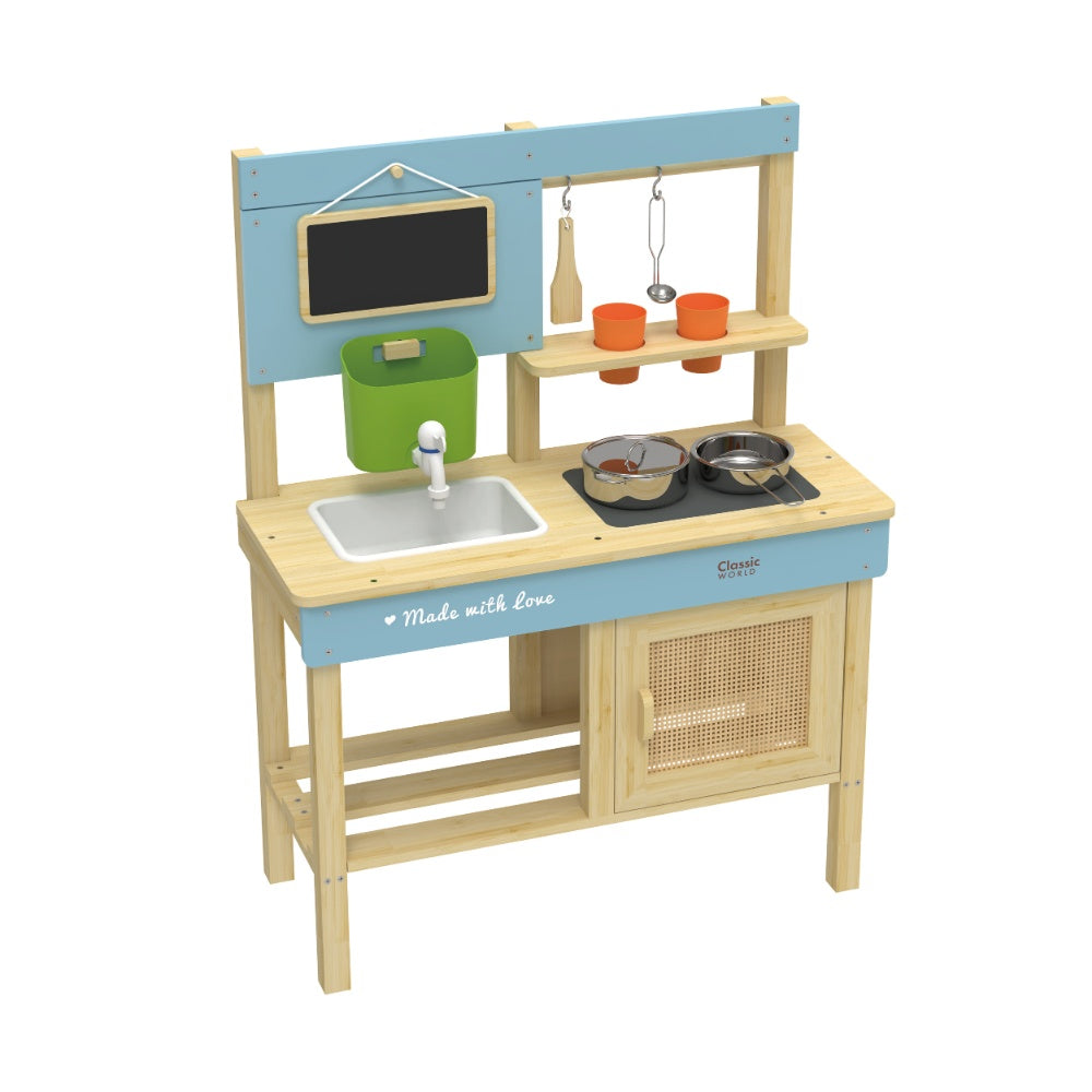 Classic World - Outdoor Mud Kitchen with Accessories - Wooden - 7 Pieces