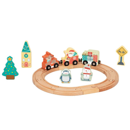 hi Pando - Wooden Christmas Train Set - 19pcs