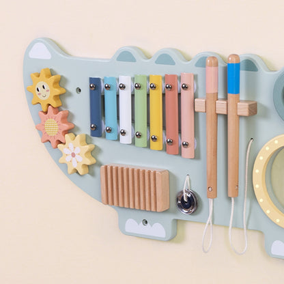 TookyToy - Wooden Crocodile Activity Wall Mounted Learning Toy