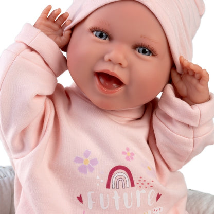 Llorens - Baby Girl Doll with Laughing Mechanism, Clothing & Cushion: Mimi - 42cm