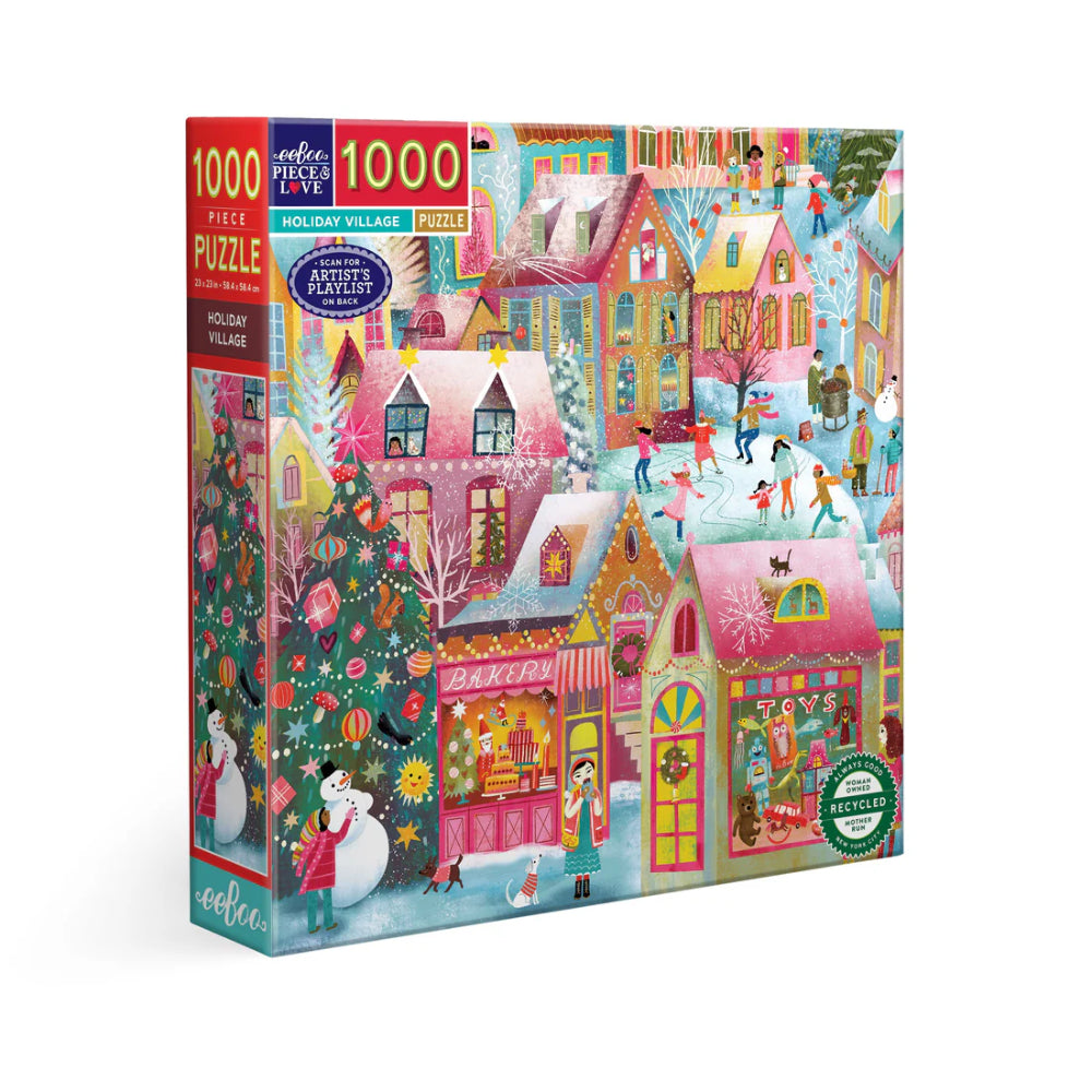 eeBoo - Holiday Village 1000 Piece Square Puzzle