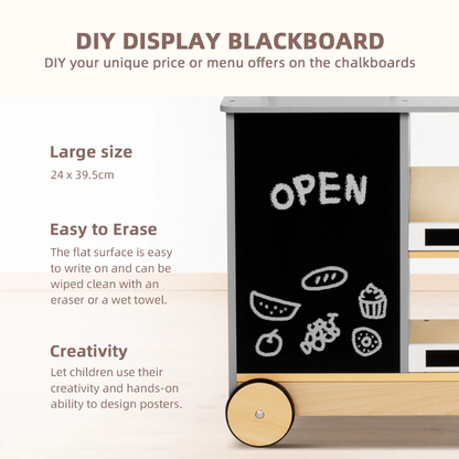 TookyToy - Pretend Play Wooden Grocery Store Playset with Accessories