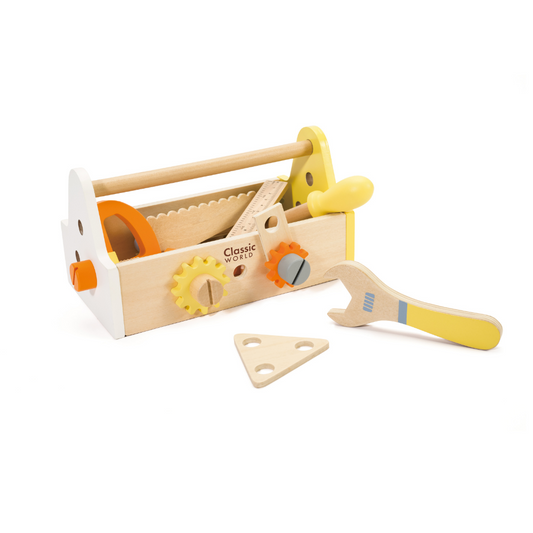 Classic World - Pretend & Play - Wooden Carpenter Tool Set - 18pcs