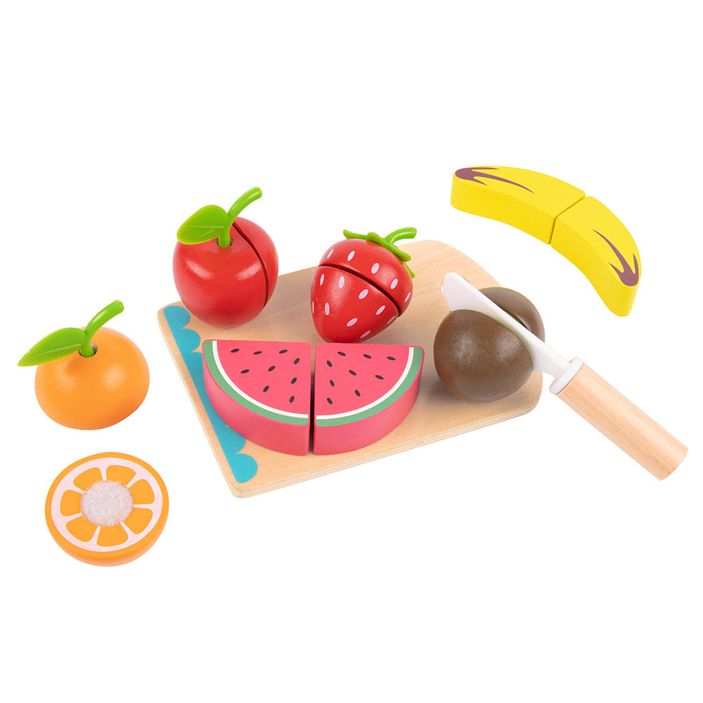 TookyToy - Pretend Play Wooden Cutting Fruits Toy Set
