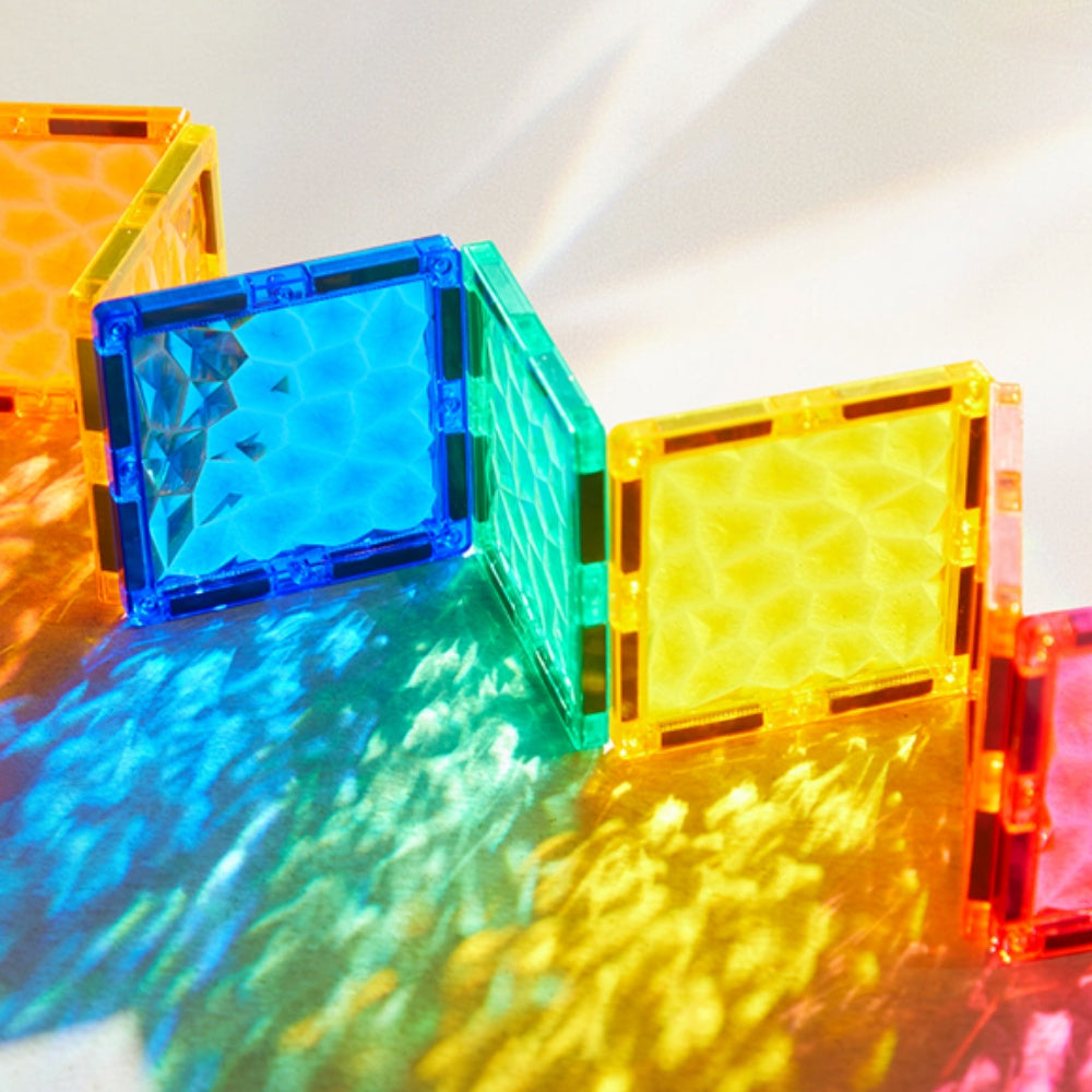 Mideer - Colourful Magnetic Tiles Building Set - Iridescent Rainbow - 90pcs