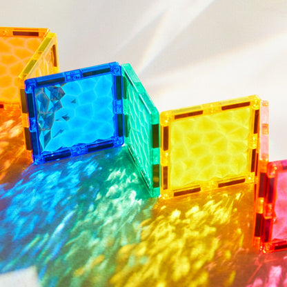 Mideer - Colourful Magnetic Tiles Building Set - Iridescent Rainbow - 90pcs