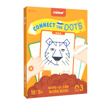 Mideer - Connect the Dots Wipe Clean Cards - Reusable Activity Set for Kids