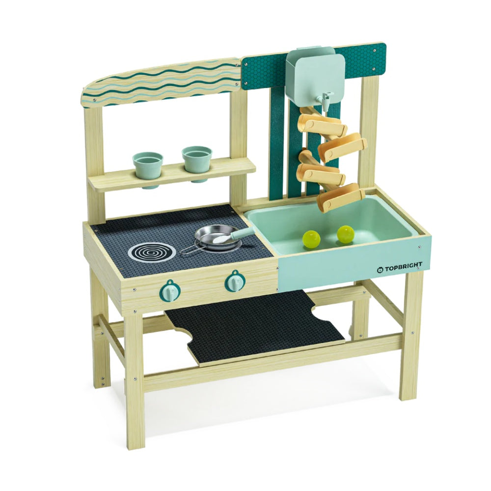 TopBright - Outdoor Wooden Mud Kitchen with Accessories - 8 Pieces