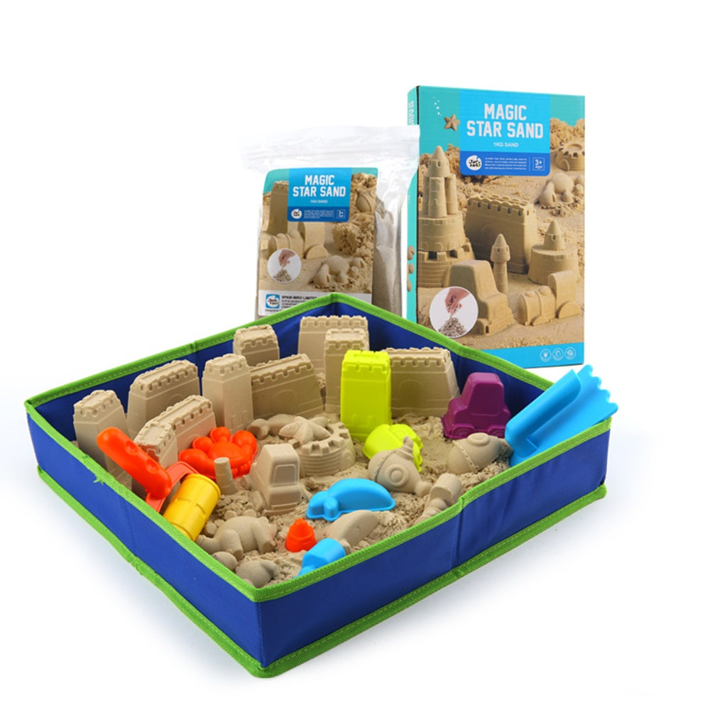 Jar Meló - Kids Kinetic Sand Play Set with 2kg Magic Sand, Tray and Tools