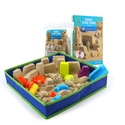 Jar Meló - Kids Kinetic Sand Play Set with 2kg Magic Sand, Tray and Tools