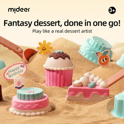 Mideer - Sweet Treat Magic Sand Play Set: 1kg Kinetic Sand with Sensory Bin, Moulds & Tools