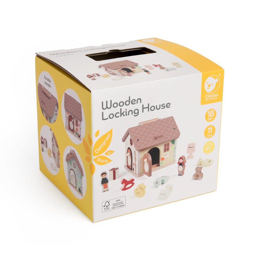 Classic World - Play & Learn - Wooden Locking House