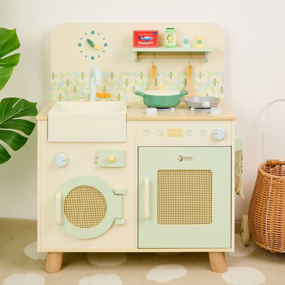 Classic World - Pretend & Play - Wooden Natural Kitchen - 16pcs