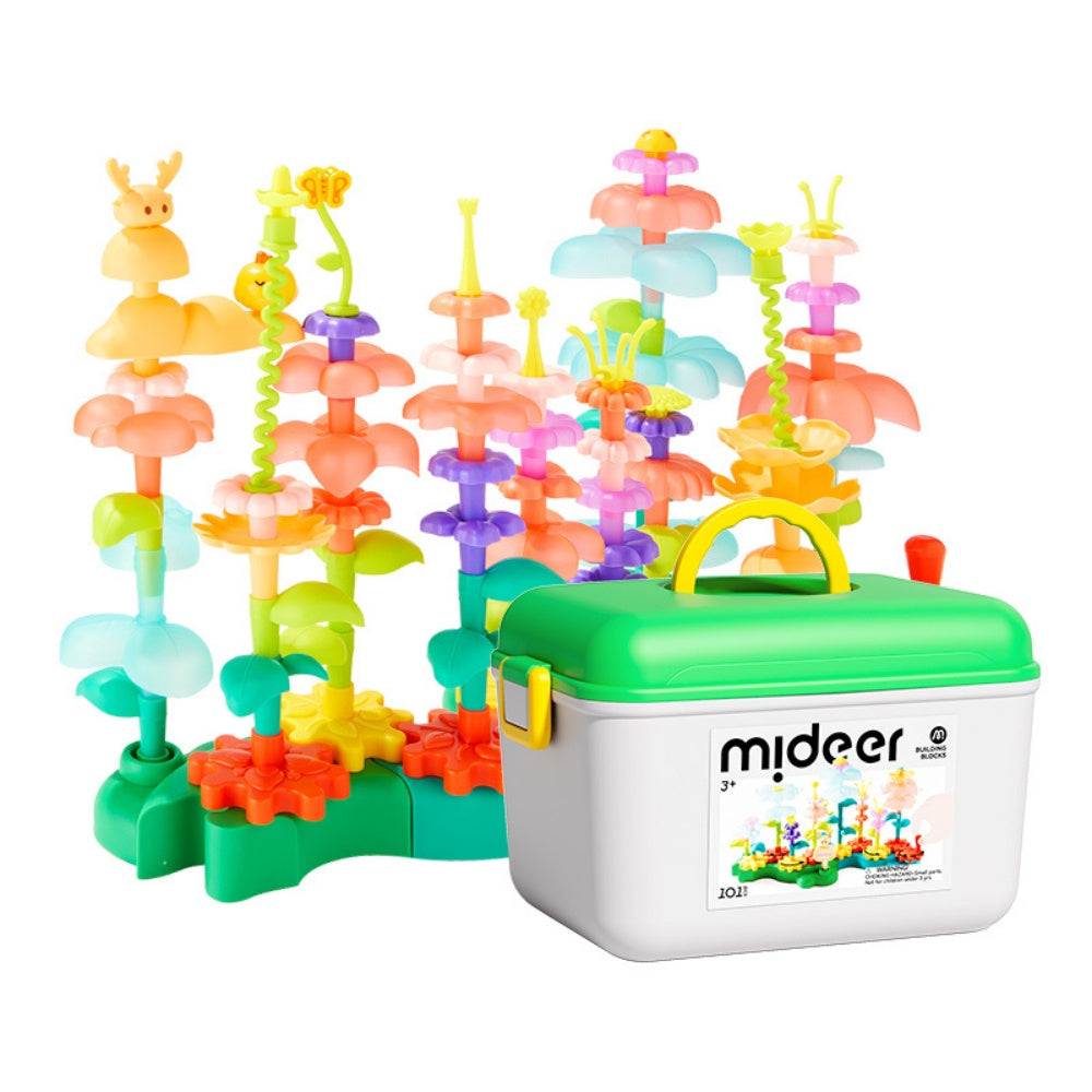 Mideer - Rotating Garden Puzzle Blocks with Spinning Gears - STEM Toy for Kids