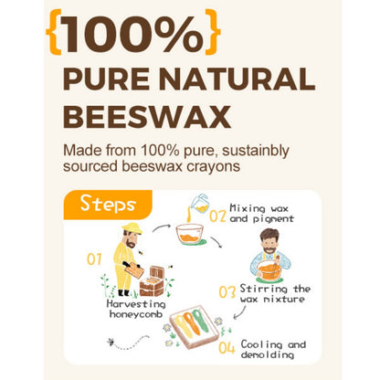 Jar Meló - Beeswax Crayons Key Shape - 12 Washable & Non-Toxic Colours
