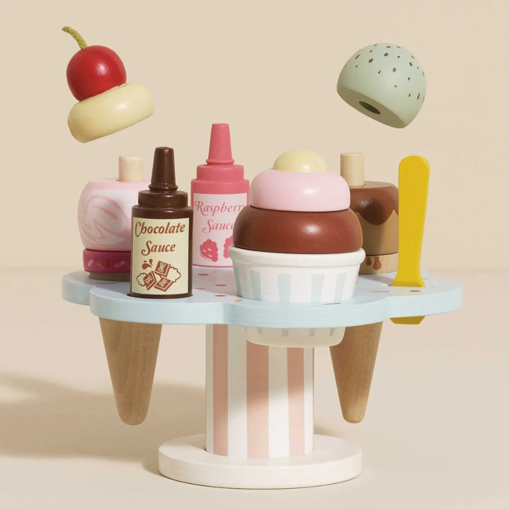 Le Toy Van - Wooden Ice Cream Stand & Toppings - 12pcs