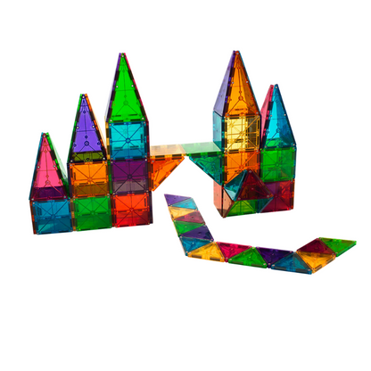 Magna-Tiles - Magnetic Construction Set - Translucent Colours - 100pcs